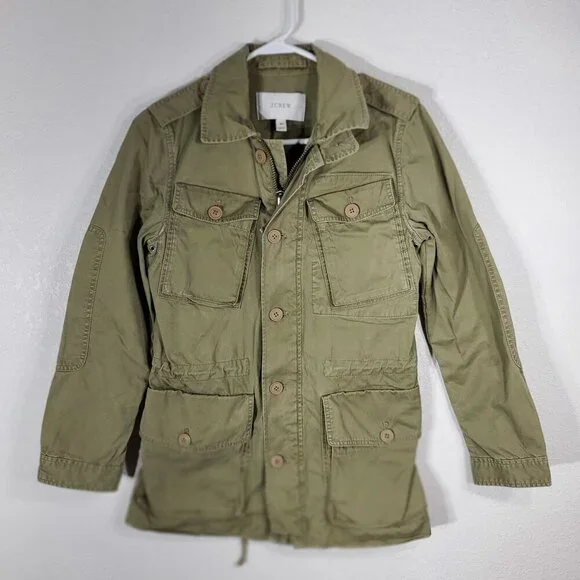 J. Crew Womans XS Boyfriend Fatigue Parka Field Cargo Jacket Utility Green - Picture 4 of 12